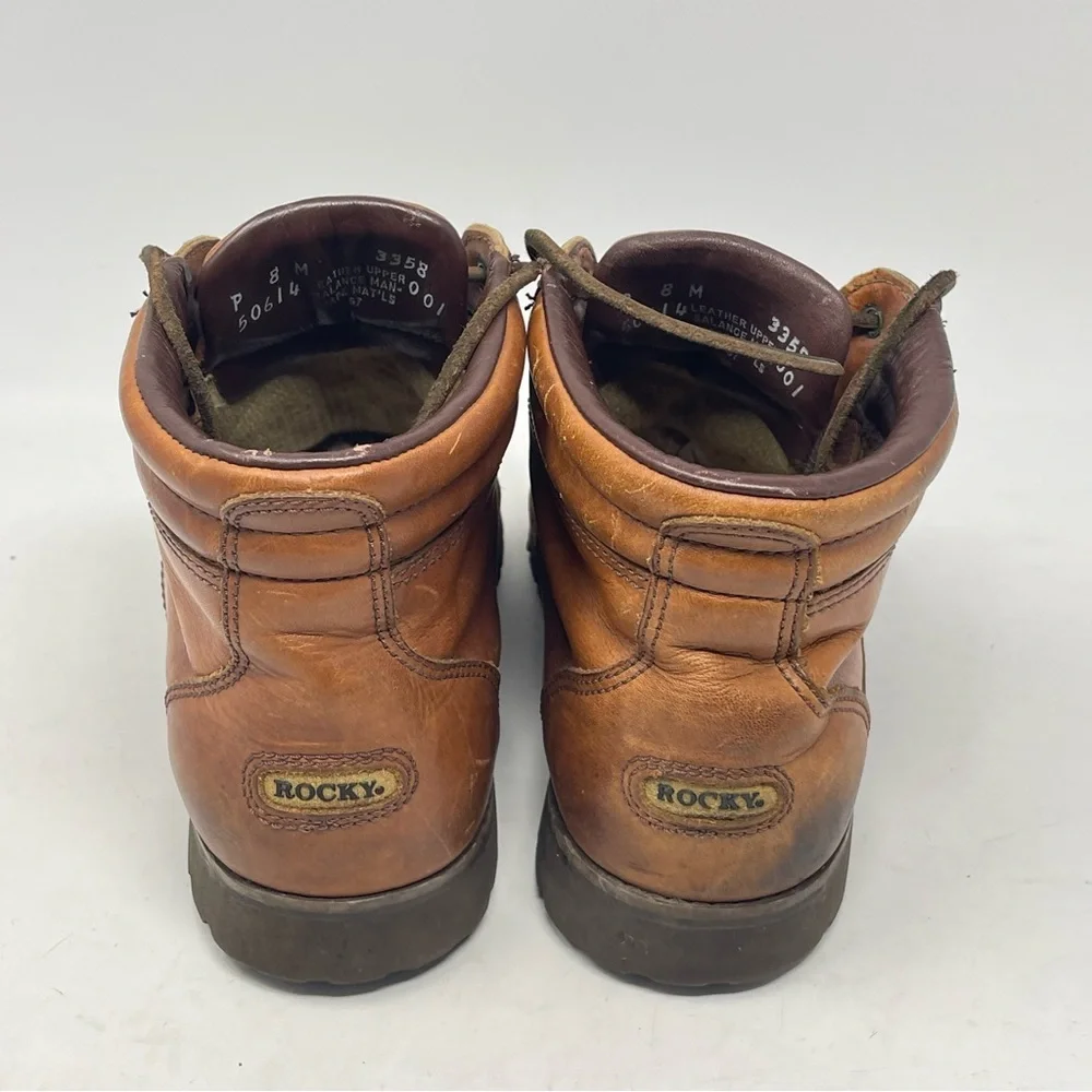 Rocky 3358 Gore-Tex Boots Mens 8 M Brown Leather Hiking Chukka Ankle Vibram